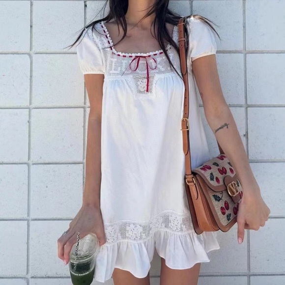 Frankie's Bikinis White Western Poplin Mini Slip - Picture 1 of 7